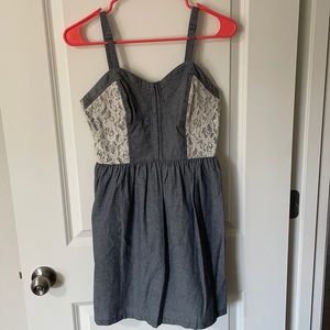 Size small denim dress with lace